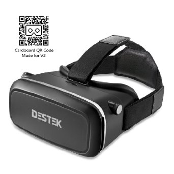 [Best Movie VR] DESTEK V2 Virtual Reality VR Headset 3D Glasses for Immersive 3D Movies/360°Videos/VR Games, Compatible with 4-5.7" iPhone5 6s Plus, Samsung S5 S6 Edge, Note 4/5, LG G3 G4 Nexus 5 6P