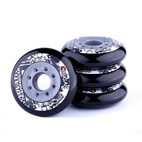 8-pack, Cougar Inline Skate/Rollerblade Wheels (Multiple Size and Color Options Available)