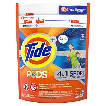 Tide Pods Plus Febreze Odor Defense Laundry Detergent Pacs, Active Fresh, 23 oz, 23 Count