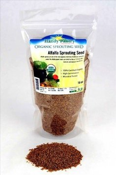 Organic Alfalfa Sprouting Seeds - 1 Lbs - Resealable Bag - Handy Pantry Brand - Growing Sprouts Food Storage and More