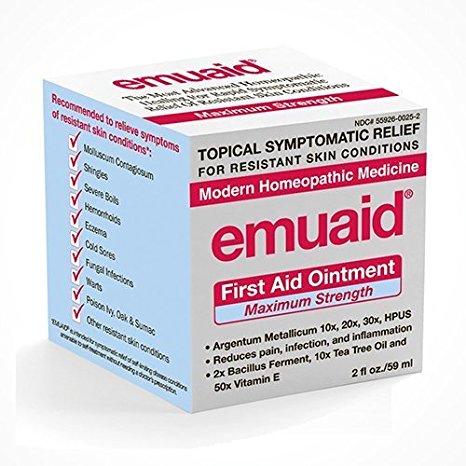 EmuaidMAX - First Aid Ointment for irritated skin, 2oz (Pack of 2)