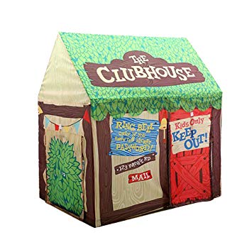 Kids Play Tent for Boys and Girls - Indoor / Outdoor Pop-Up Tent Playhouse, Roll-Up Doors and Window and Removable Floor Panel (Clubhouse)