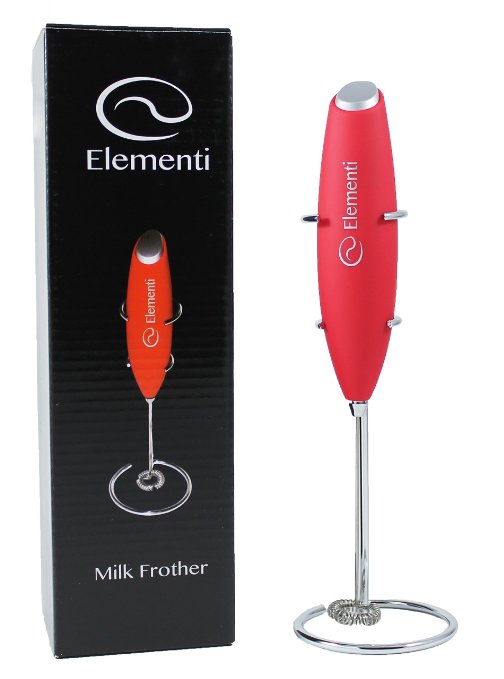 Elementi Premier Milk Frother with Stand  More Powerful High Torque 19000 RPM Motor