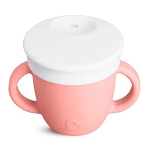 Munchkin® C’est Silicone!™ Training Sippy Cup with Handles and Lid for Babies and Toddlers, 6 oz, Coral