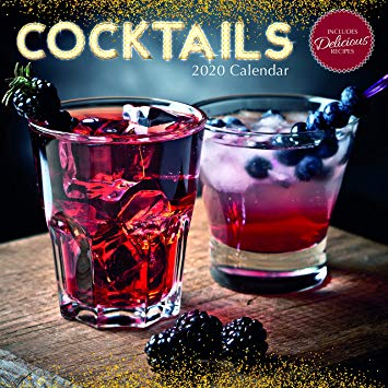 2020 Wall Calendar - Cocktails Calendar, 12 x 12 Inch Monthly View, 16-Month, Drinks and Beverages Theme, Includes 180 Reminder Stickers