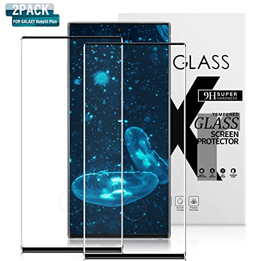 Gozhu [2-Pack] for Galaxy Note 10 Plus Screen Protector Tempered Glass,[Anti-Fingerprint][No-Bubble][Scratch-Resistant] Glass Screen Protector for Samsung Galaxy Note 10 Plus