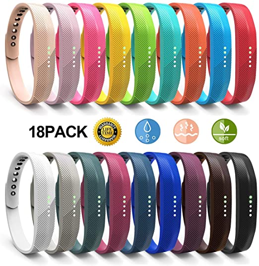 JOMOQ Replacement Bands Compatible for Fitbit Flex 2, Adjustable Breathable Sport Wristbands Silicone Accessories Women Men