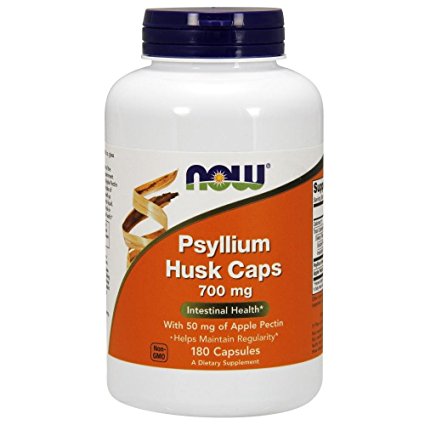 Now Foods Psyllium Husk 700mg with Pectin, Capsules, 180-Count