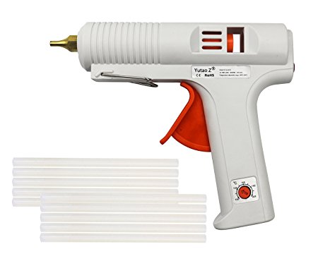 Yutaoz Hot Melt 120W Glue Gun with 10-Piece Glue Sticks, White