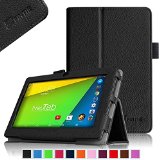 Fintie NeuTab N7 Pro N7 7 Case - Folio Premium Leather Cover with Stylus Holder for NeuTab N7 Pro N7 7 Quad Core Google Android 44 KitKat Tablet PC - Black