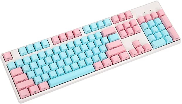 NPKC 61 87 104 Keys Miami Thick PBT OEM Profile Keycap for MX Switches GH60 Tenkeyless Mechanical Gaming Keyboard (Only Keycap) (104 Side Print)