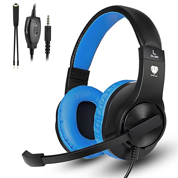 Kekilo Gaming Headset for Xbox One PlayStation 4 PS4 PC - 3.5mm Surround Sound, Noise Reduction Game Headphone with Microphone and Volume Control for Nintendo Switch, Laptop, Tablet, Smartphones