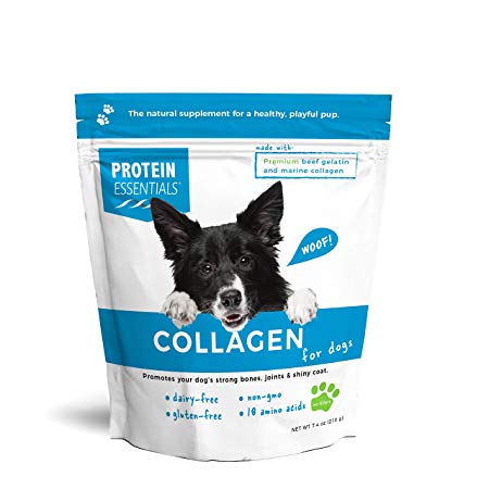Protein Essentials Collagen for Dogs, All Natural Supplement, NonGMO Marine Collagen and Beef Gelatin