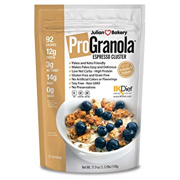 ProGranola 12g Protein Cereal : (Espresso/Coffee) (Paleo : 3 Net Carbs : Gluten Free : Grain Free) (15 Servings)