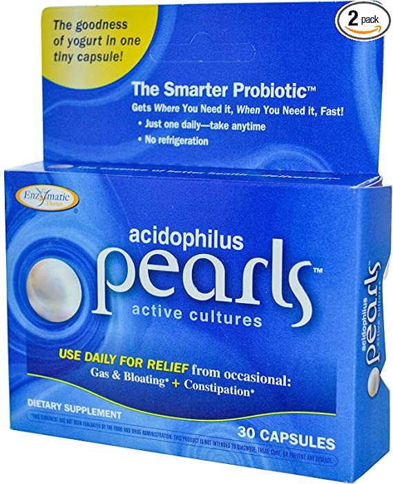 Enzymatic Therapy Acidophilus Pearls, 30 pearls (Pack of 2)