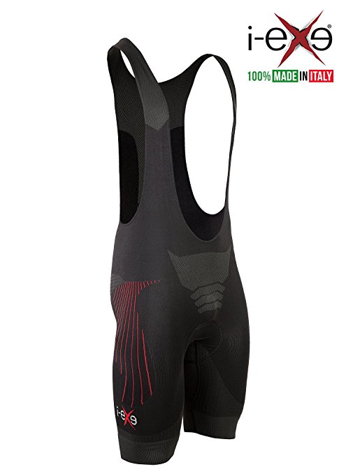 I-EXE - Made in Italy - High Performance Bike Line / Padded Cycling Bike Bib Shorts / Advanced pad TECH-PAD / Real Revolution in Cycling / For Most Demanding and Advanced Cyclists