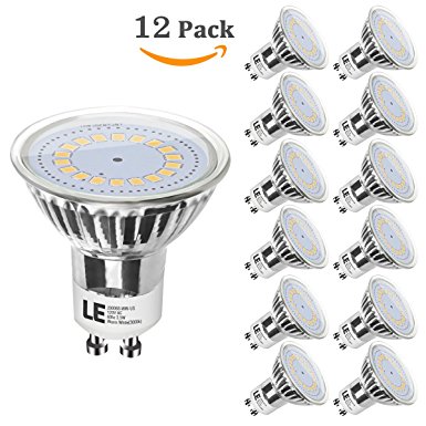 LE 12 Pack MR16 GU10 LED Bulbs, 50W Halogen Bulbs Equivalent, 3.5W, 350lm, 120° Beam Angle,3000K Warm White, LED Light Bulbs