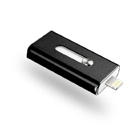 64GB Ultra-Portable USB-Lightning Flash Drive in Black for iPhone iPad iPod Mac and PCs