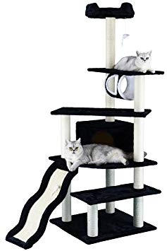 Go Pet Club F72-Black 70-Inch Cat Tree Condo Furniture, Black