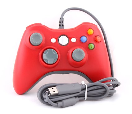 USPRO Wired USB Gamepad Controller for PC and Xbox 360 Red