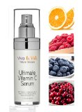 Viva la Vida Natural Skin Care - Anti Aging Vitamin C Serum with Berries - Best for Face Eyes and Neck Small Batch Organic Skin Care Products Created for Fresh Quality - 98 Natural 70 Organic