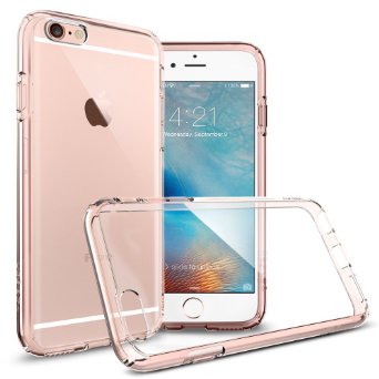 iPhone 66S Case 47 Luxury Hybrid Crystal Clear Back With Soft Rose Gold Sides  Free Screen Protector iPhone 66S Clear Rose Gold