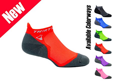 Thirty48 Ultralight Athletic Running Socks for Men and Women with Seamless Toe, Moisture Wicking, Cushion Padding