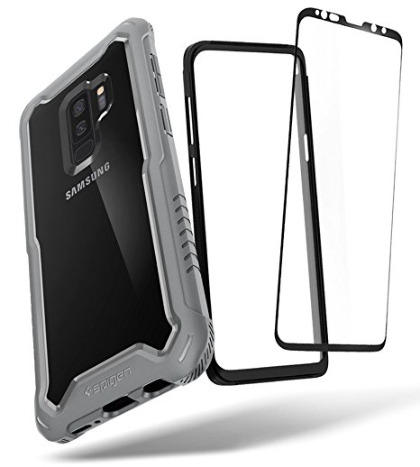 Spigen Hybrid 360 Galaxy S9  Case/Galaxy S9 Plus Case with 360 Full Body Coverage Protection with Tempered Glass Screen Protector for Samsung Galaxy S9 Plus (2018) - Titanium Gray