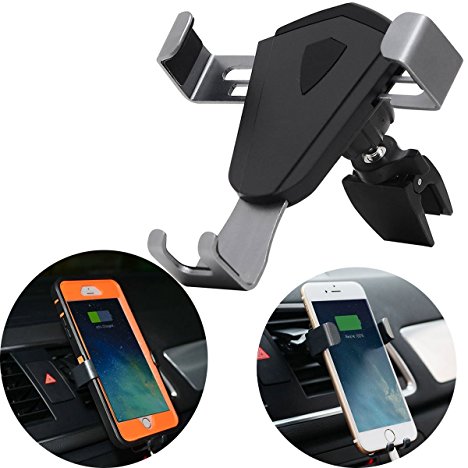 Universal Gravity Car Air Vent Mount, AICase Truly Universal(Fit PhoneS With Thickness Case) Cell Phone GPS 360 Degree Rotation One-handed Operation, Auto Lock and Auto Release Car Mount Holder