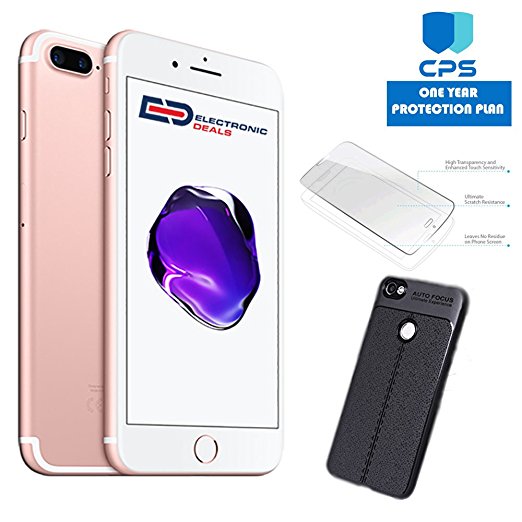 Apple iPhone 7 Plus GSM Unlocked (Certified Refurbished) w/ED Bundle - $99 Value (Bundle Includes: ED Premium Case   Screen Protector   1 Year Extended CPS Limited Warranty) (Rose Gold, 32GB)
