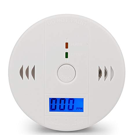 Carbon Monoxide Detector Alarm, CO Gas Sensor Detector Digital Display Alarm Clock Warning Home (3 AA Battery not Included) (Pack 1)