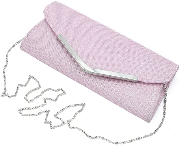 Premium Metallic Glitter Flap Clutch Evening Bag - Diff Colors Avail