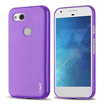 Pixel 2 XL 2017 Case, J&D [Drop Protection] [Slim Cushion] [Lightweight Bumper] Shock Resistant Protective TPU Slim Case for Google Pixel 2 XL (Release in 2017) - Purple