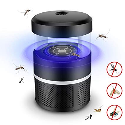 Bug Zapper, Electronic Mosquito Killer, USB Powered Insect Trap Lamp, LED UV Light Insect Killer Fly Catcher Pest Control for Indoor and Outdoor Camping - Black