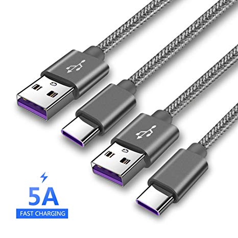 5A Super Charge Charger Cable For Huawei P20 Mate 20 Lite Pro,Honor 10 View Play,Sony Xperia L1 L2,XA1 XA2 Plus Ultra,XZ XZ1 XZ2 Compact Premium,Zenfone 3 4 5 5Z,Fast/Quick Charging USB Type C Cord 1M