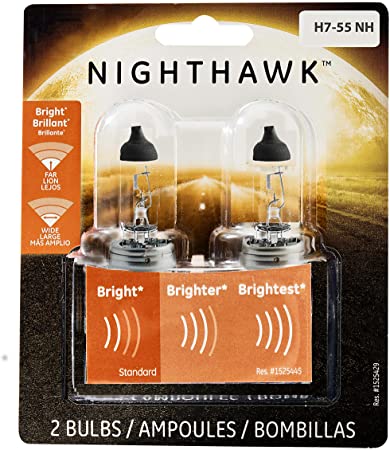 GE H7-55NH/BP2 Nighthawk Automotive Replacement Bulbs, (Pack of 2)