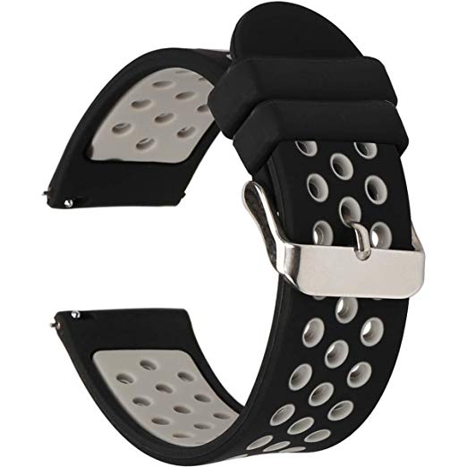 Universal 18mm 20mm 22mm 24mm Width Silicone Watch Band Replacement, Choose Size and Color