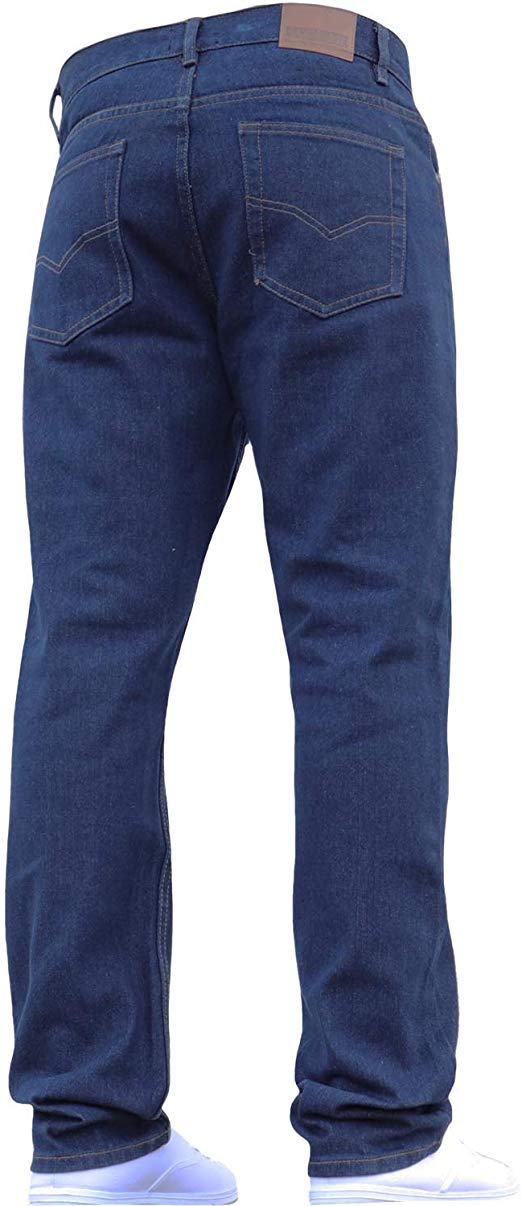 Mens Straight Leg Heavy Duty Work Basic 5 Pocket Plain Denim Jeans Big Tall Pants All Waist & Sizes