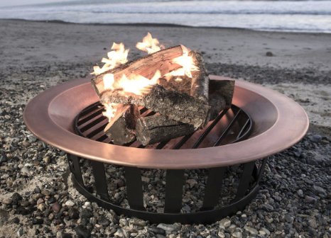 40" Solid 100% Copper Fire Pit Bowl Wood Burning Patio Frontgate Deck Grill
