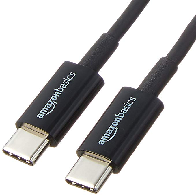 AmazonBasics USB Type-C to USB Type-C 2.0 Cable - 3-Feet  (0.9 Meters), Black, 5-Pack