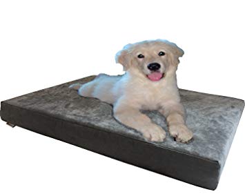 dogbed4less Orthopedic Gel Cooling Memory Foam Dog Bed, Waterproof Liner with Durable Washable External Cover for Small Medium - Extra Large Jumbo Pet