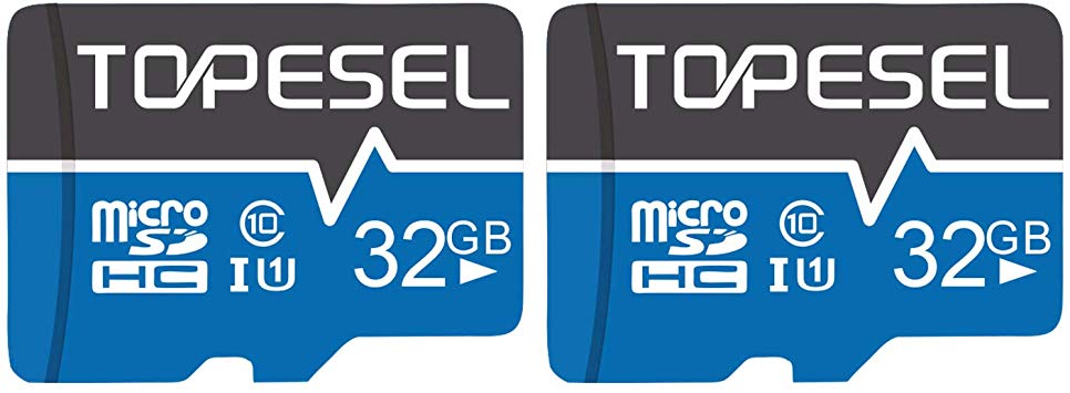 TOPESEL 32GB Micro SD Card 2 Pack Memory Cards Micro SDHC UHS-I TF Card Class 10 for Cemera/Drone/Dash Cam(2 Pack U1 32GB)