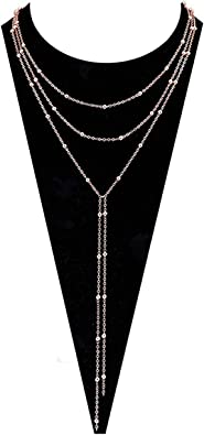 MOLOCH Layer Choker Long Chain Tassel Pendant Necklace for Women Girls Handmade Bead Station y Necklace Charm Chain Jewelry Necklace