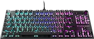 Turtle Beach Vulcan TKL Tenkeyless Linear Mechanical Titan Switch PC Gaming Keyboard with Per-Key AIMO RGB Lighting, Anodized Aluminum Top Plate and Detachable USB-C Cable - Black