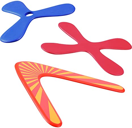 Tatuo Set of 3 Returning Boomerang, Wood Boomerangs and Soft Boomerang for Athletes, for Sports Game Toy to Beginners, Young Throwers (Suit for Child Over 12 and Playing with Parent's Supervision)