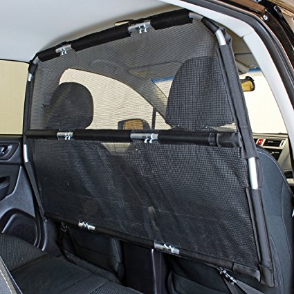 Bushwhacker® - Paws n Claws Deluxe Dog Barrier 50" Wide - Ideal for Smaller Cars, Trucks, and SUV's - Patent Pending - Pet Restraint Car Backseat Divider Vehicle Gate Cargo Area