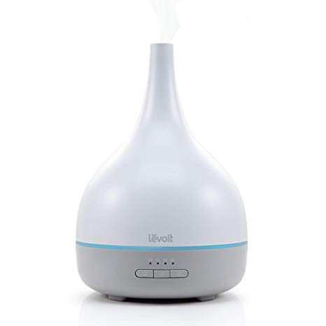 LEVOIT Essential Oil Diffuser,300ml Aromatherapy Fragrant Ultrasonic Cool Mist Humidifier for Bedroom with 7 Colors Lights & 4 Timer,Waterless Auto Shut-Off, BPA Free for Baby Home Office