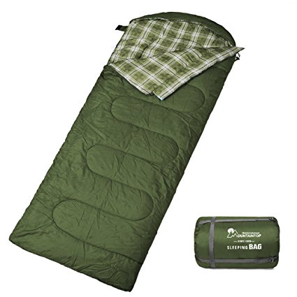 Mountaintop Lightweight Envelope/Mummy Backpacking Camping Sleeping Bag Fits up to 6'11", 32-50℉ Sleeping Bags for Adults