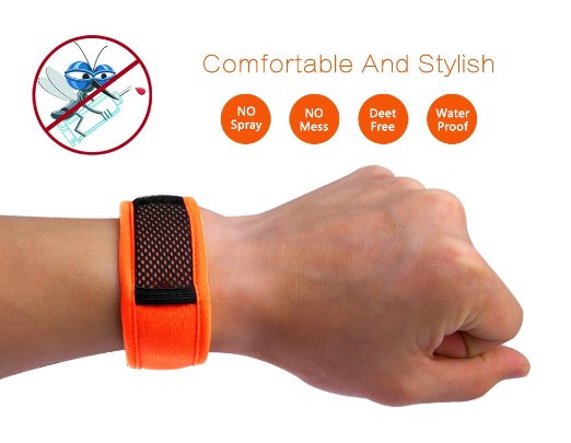 pureGLO Mosquito Repellent Bracelet   4 FREE Refills - Natural and Long-lasting Insect Pest Control Wristband for Adults, Kids, Babies- Deet Free No Spray Zika Virus Prevention