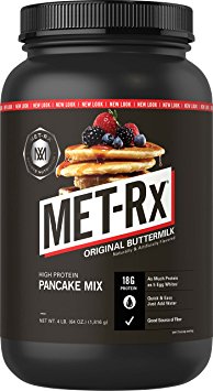 MET-Rx High Protein Pancake Mix, Original Buttermilk, 4 lb, Instant Pancake Mix with Protein, Vitamins, and Minerals